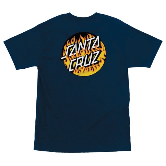 Santa Cruz Skateboards Men’s Blaze Short Sleeve Tee, Navy Blue - Picture 1 of 11